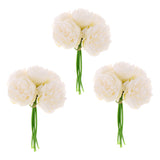 Maxbell 15Piece Peony Simulation Flowers Bouquet Home Wedding Party Decor Milk White