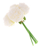 Maxbell 15Piece Peony Simulation Flowers Bouquet Home Wedding Party Decor Milk White