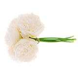 Maxbell 15Piece Peony Simulation Flowers Bouquet Home Wedding Party Decor Milk White
