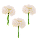 Maxbell 15Piece Peony Simulation Flowers Bouquet Home Wedding Party Decor Milk White