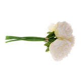 Maxbell 15Piece Peony Simulation Flowers Bouquet Home Wedding Party Decor Milk White