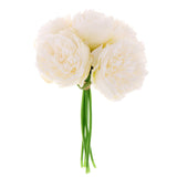 Maxbell 15Piece Peony Simulation Flowers Bouquet Home Wedding Party Decor Milk White