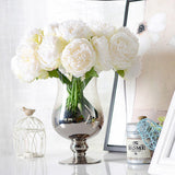 Maxbell 15Piece Peony Simulation Flowers Bouquet Home Wedding Party Decor Milk White