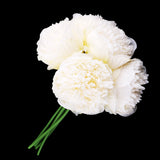 Maxbell 15Piece Peony Simulation Flowers Bouquet Home Wedding Party Decor Milk White