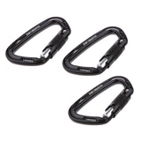 Maxbell 3 Piece 24KN Screw Locking Aluminum Carabiner Clips for Mountaineering Rock Climbing Tree Arborist Caving - CE Certified