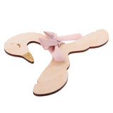 Maxbell 2 Pieces Swan Pink Bow Baby Kid Room Nursery Wooden Coat Clothes Hook Hanger