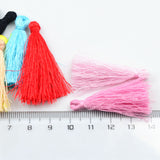 Maxbell 12mm Round Wooden Beads Muticolor Silky Tassel Charms for Jewelry Making