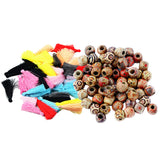 Maxbell 12mm Round Wooden Beads Muticolor Silky Tassel Charms for Jewelry Making