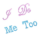 Maxbell Pink "I Do" + Blue "Me Too" Rhinestone Wedding Bridal Groom Shoes Stickers