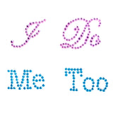 Maxbell Pink "I Do" + Blue "Me Too" Rhinestone Wedding Bridal Groom Shoes Stickers