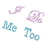 Maxbell Pink "I Do" + Blue "Me Too" Rhinestone Wedding Bridal Groom Shoes Stickers