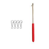Maxbell 1m Red Telescopic Stainless Steel Flagpole Guide Pole with Clip Snaps Hook