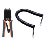 Maxbell 2Meters Black RJ11 Connector Telephone Cable +Network Cable Cutter Crimper Tool