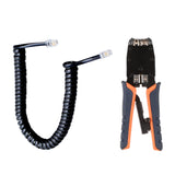 Maxbell 2Meters Black RJ11 Connector Telephone Cable +Network Cable Cutter Crimper Tool