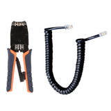 Maxbell 2Meters Black RJ11 Connector Telephone Cable +Network Cable Cutter Crimper Tool