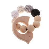 Maxbell 2 Pieces Wood Crochet Beads Bird Bracelet Ring Teether Baby Grasping Toy