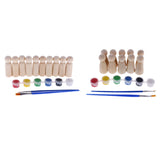 Maxbell 20pcs/Set Female Male Blank Wooden Peg Dolls Hand Painting DIY Wedding Favor