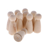 Maxbell 20pcs/Set Female Male Blank Wooden Peg Dolls Hand Painting DIY Wedding Favor