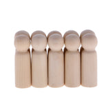 Maxbell 20pcs/Set Female Male Blank Wooden Peg Dolls Hand Painting DIY Wedding Favor