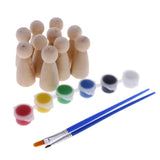 Maxbell 20pcs/Set Female Male Blank Wooden Peg Dolls Hand Painting DIY Wedding Favor