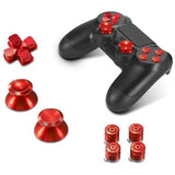 Maxbell 2 Pieces Thumbsticks Grip+Chrome D-pad for Sony PS4 Mod Kit Console Blue+Red