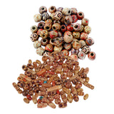 Maxbell 200 Pieces Mixed Large Hole BOHO Wooden Beads Spacer for Macrame European Charms DIY Crafts