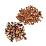 Maxbell 200 Pieces Mixed Large Hole BOHO Wooden Beads Spacer for Macrame European Charms DIY Crafts