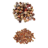 Maxbell 200 Pieces Mixed Large Hole BOHO Wooden Beads Spacer for Macrame European Charms DIY Crafts