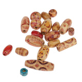 Maxbell 200 Pieces Mixed Large Hole BOHO Wooden Beads Spacer for Macrame European Charms DIY Crafts
