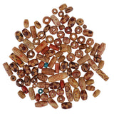 Maxbell 200 Pieces Mixed Large Hole BOHO Wooden Beads Spacer for Macrame European Charms DIY Crafts