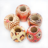 Maxbell 200 Pieces Mixed Large Hole BOHO Wooden Beads Spacer for Macrame European Charms DIY Crafts