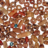 Maxbell 200 Pieces Mixed Large Hole BOHO Wooden Beads Spacer for Macrame European Charms DIY Crafts