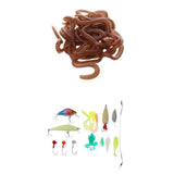 Maxbell Fishing Lures Set Soft Hard Lures Rubber Earth Worm Lures Artificial Baits