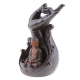 Maxbell 2Pieces Ceramic Incense Smoke Cone Burner Backflow Censer Holder Home Decor