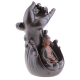 Maxbell 2Pieces Ceramic Incense Smoke Cone Burner Backflow Censer Holder Home Decor