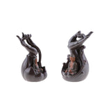 Maxbell 2Pieces Ceramic Incense Smoke Cone Burner Backflow Censer Holder Home Decor