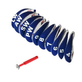 Maxbell 10 Pieces USA Flag Neoprene Golf Club Iron Head Cover with Groove Sharpener