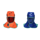 Maxbell 2 Piece Welders Welding Work Helmet Protective Hood Flame Retardant Hat Orange+Blue