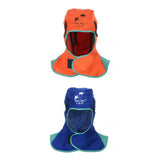 Maxbell 2 Piece Welders Welding Work Helmet Protective Hood Flame Retardant Hat Orange+Blue