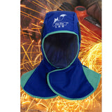Maxbell 2 Piece Welders Welding Work Helmet Protective Hood Flame Retardant Hat Orange+Blue