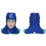 Maxbell 2 Piece Welders Welding Work Helmet Protective Hood Flame Retardant Hat Orange+Blue