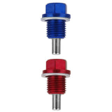 Maxbell 2 Pieces M14X1.5 Magnetic Engine Oil Pan/Transmission Drain Plug Blue & Red