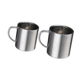 Maxbell 2Pcs DOUBLE BARREL Double Wall Insulated Stainless Steel Beer and Coffee Mug (300ml + 400ml)