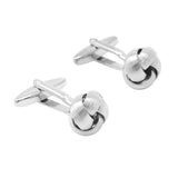 Maxbell Punk Style Silver Brass 3D Machinery Bicycle Chain & Knot Modeling Men Shirt Cufflinks Tie Links