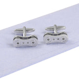 Maxbell Punk Style Silver Brass 3D Machinery Bicycle Chain & Knot Modeling Men Shirt Cufflinks Tie Links