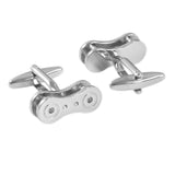 Maxbell Punk Style Silver Brass 3D Machinery Bicycle Chain & Knot Modeling Men Shirt Cufflinks Tie Links