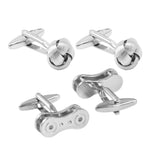 Maxbell Punk Style Silver Brass 3D Machinery Bicycle Chain & Knot Modeling Men Shirt Cufflinks Tie Links