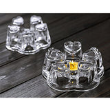 Maxbell 2pc Creative Glass Tea Pot Warmers Heaters Foundation for Teapots Work Clear