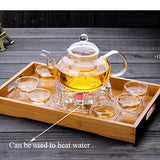 Maxbell 2pc Creative Glass Tea Pot Warmers Heaters Foundation for Teapots Work Clear