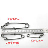 Maxbell 30x Stainless Steel Long Line Longline Clip for Fishing Snapper Tool 60mm Easy on and Easy Off